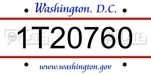 1T20760 District Of Columbia License Plate
