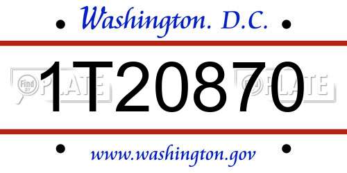 1T20870 District Of Columbia License Plate
