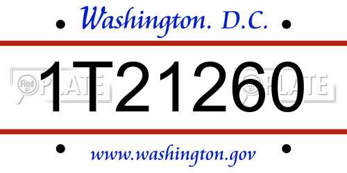 1T21260 District Of Columbia License Plate