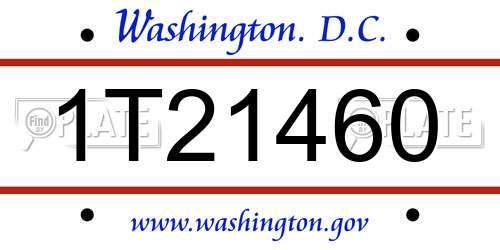1T21460 District Of Columbia License Plate
