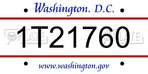 1T21760 District Of Columbia License Plate