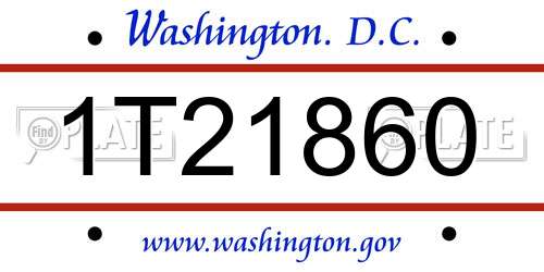 1T21860 District Of Columbia License Plate