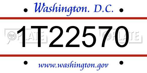 1T22570 District Of Columbia License Plate