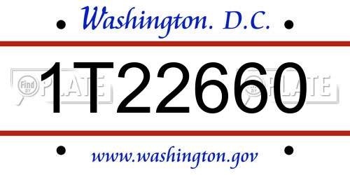 1T22660 District Of Columbia License Plate