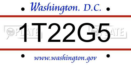 1T22G5 District Of Columbia License Plate