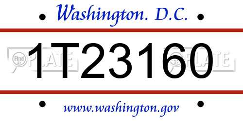 1T23160 District Of Columbia License Plate