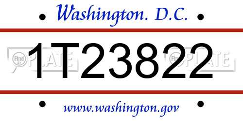 1T23822 District Of Columbia License Plate