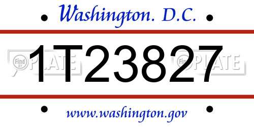 1T23827 District Of Columbia License Plate