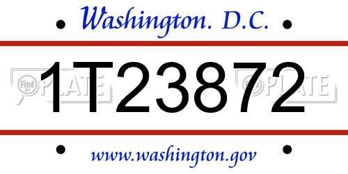 1T23872 District Of Columbia License Plate