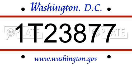 1T23877 District Of Columbia License Plate