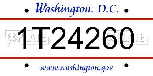 1T24260 District Of Columbia License Plate