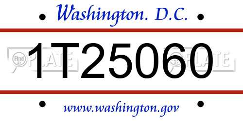 1T25060 District Of Columbia License Plate
