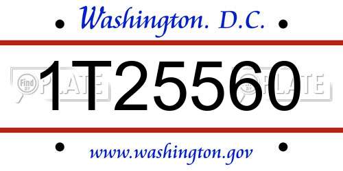1T25560 District Of Columbia License Plate