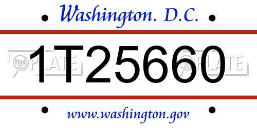 1T25660 District Of Columbia License Plate