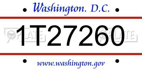 1T27260 District Of Columbia License Plate