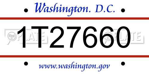 1T27660 District Of Columbia License Plate