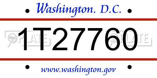 1T27760 District Of Columbia License Plate