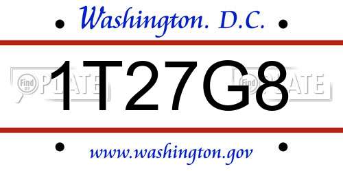 1T27G8 District Of Columbia License Plate