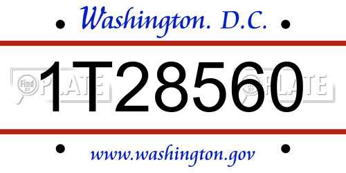 1T28560 District Of Columbia License Plate