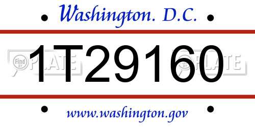 1T29160 District Of Columbia License Plate