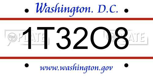 1T32O8 District Of Columbia License Plate