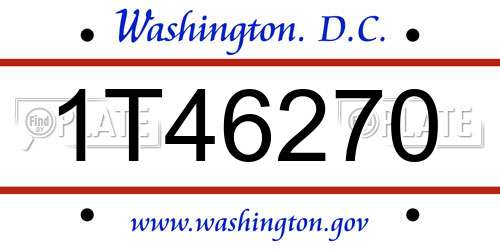 1T46270 District Of Columbia License Plate