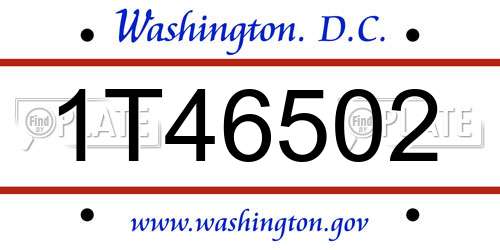 1T46502 District Of Columbia License Plate