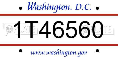1T46560 District Of Columbia License Plate