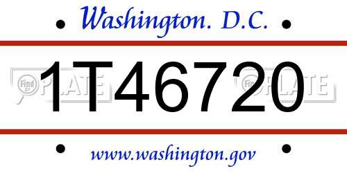 1T46720 District Of Columbia License Plate