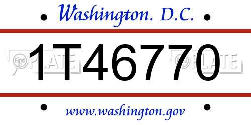 1T46770 District Of Columbia License Plate