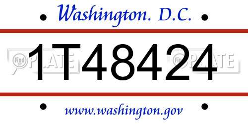 1T48424 District Of Columbia License Plate