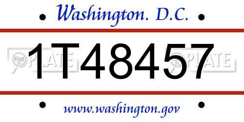 1T48457 District Of Columbia License Plate