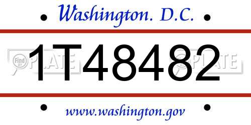 1T48482 District Of Columbia License Plate