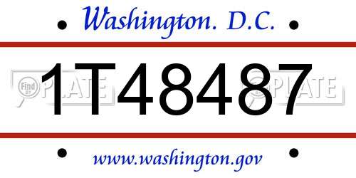 1T48487 District Of Columbia License Plate