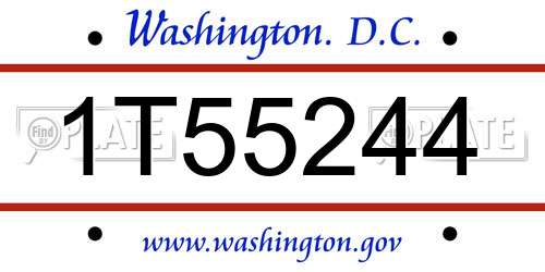 1T55244 District Of Columbia License Plate