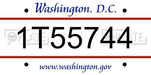 1T55744 District Of Columbia License Plate
