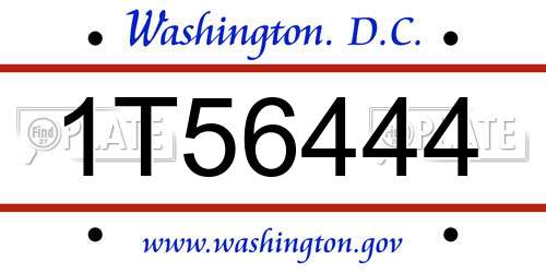 1T56444 District Of Columbia License Plate