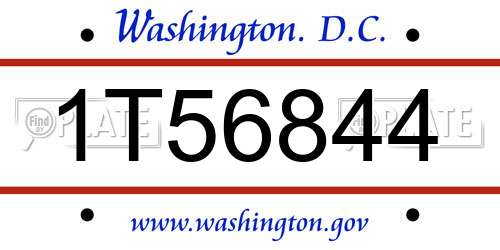 1T56844 District Of Columbia License Plate