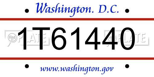 1T61440 District Of Columbia License Plate