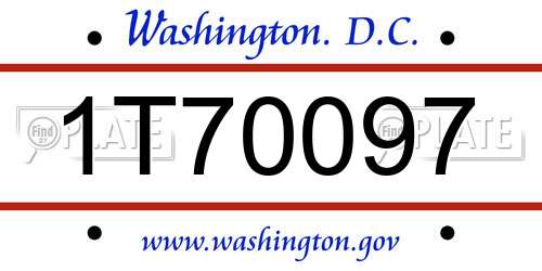1T70097 District Of Columbia License Plate