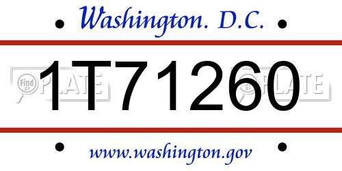 1T71260 District Of Columbia License Plate