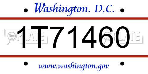 1T71460 District Of Columbia License Plate