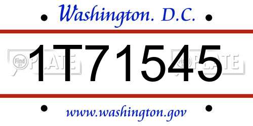 1T71545 District Of Columbia License Plate