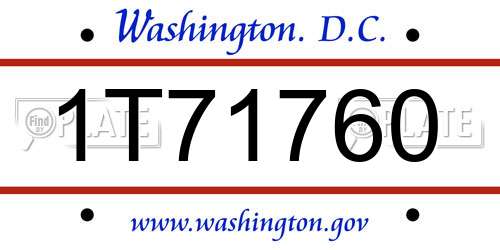 1T71760 District Of Columbia License Plate
