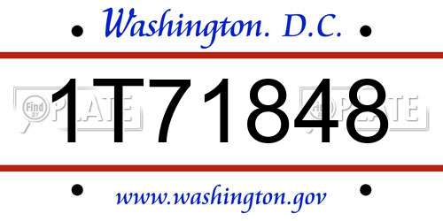 1T71848 District Of Columbia License Plate