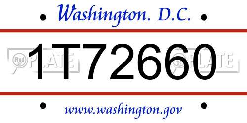 1T72660 District Of Columbia License Plate