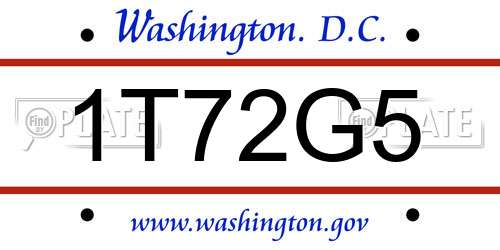 1T72G5 District Of Columbia License Plate