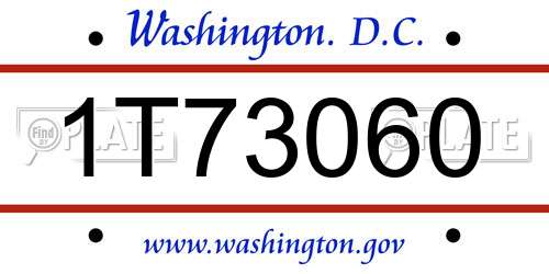 1T73060 District Of Columbia License Plate