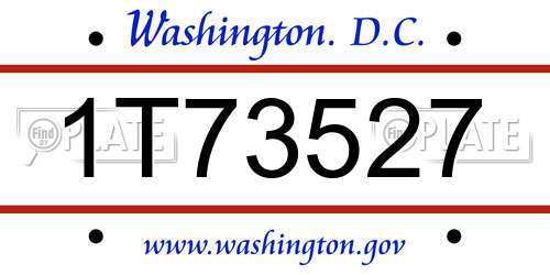 1T73527 District Of Columbia License Plate