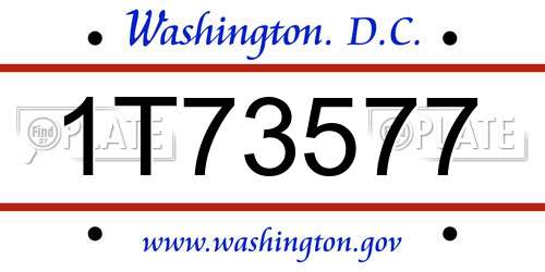 1T73577 District Of Columbia License Plate